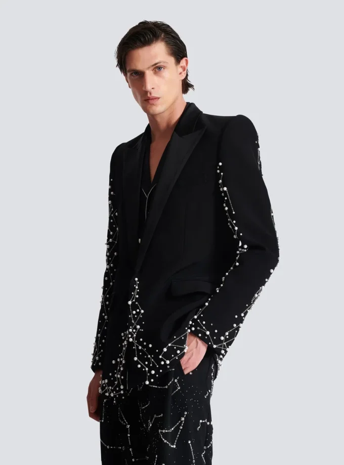 1-button jacket with Constellation embroidery 1-button jacket with Constellation embroidery