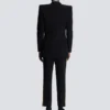 1-button jacket with embroidered collar 1-button jacket with embroidered collar