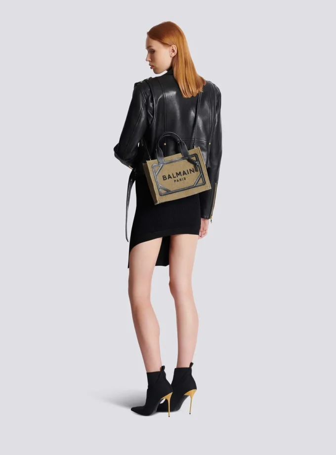B-Army small tote bag in canvas and leather B-Army small tote bag in canvas and leather