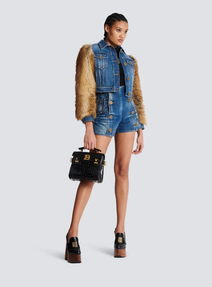 B-Buzz 23 bag in crocodile-print leather B-Buzz 23 bag in crocodile-print leather