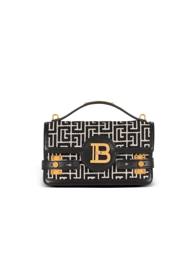 B-Buzz Shoulder 24 bag in calfskin and PB jacquard canvas B-Buzz Shoulder 24 bag in calfskin and PB jacquard canvas