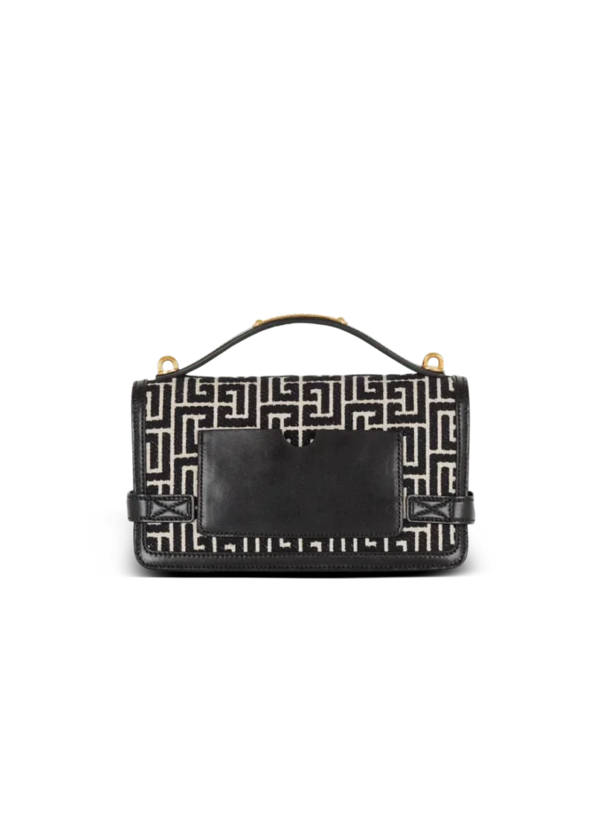 B-Buzz Shoulder 24 bag in calfskin and PB jacquard canvas B-Buzz Shoulder 24 bag in calfskin and PB jacquard canvas