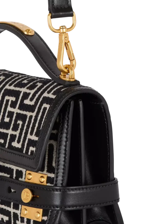 B-Buzz Shoulder 24 bag in calfskin and PB jacquard canvas B-Buzz Shoulder 24 bag in calfskin and PB jacquard canvas