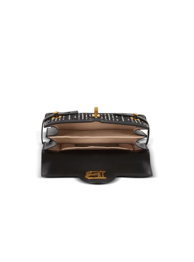 B-Buzz Shoulder 24 bag in calfskin and PB jacquard canvas B-Buzz Shoulder 24 bag in calfskin and PB jacquard canvas