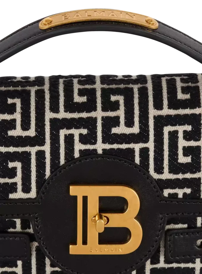 B-Buzz Shoulder 24 bag in calfskin and PB jacquard canvas B-Buzz Shoulder 24 bag in calfskin and PB jacquard canvas