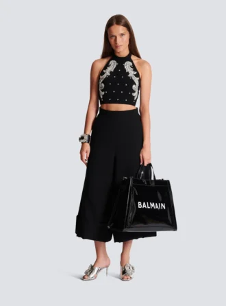 Backless Baroque embroidered top