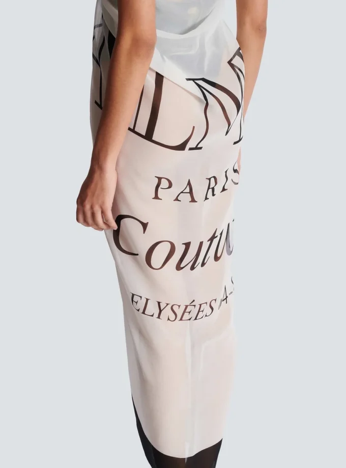 Balmain Couture printed two-tone beach wrap