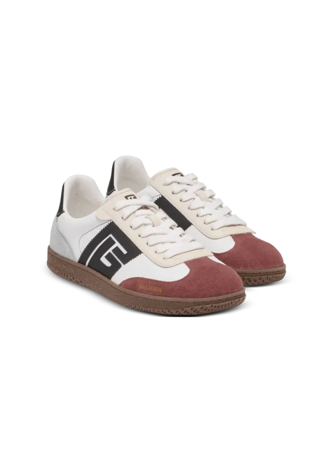Balmain Swan suede and nylon trainers