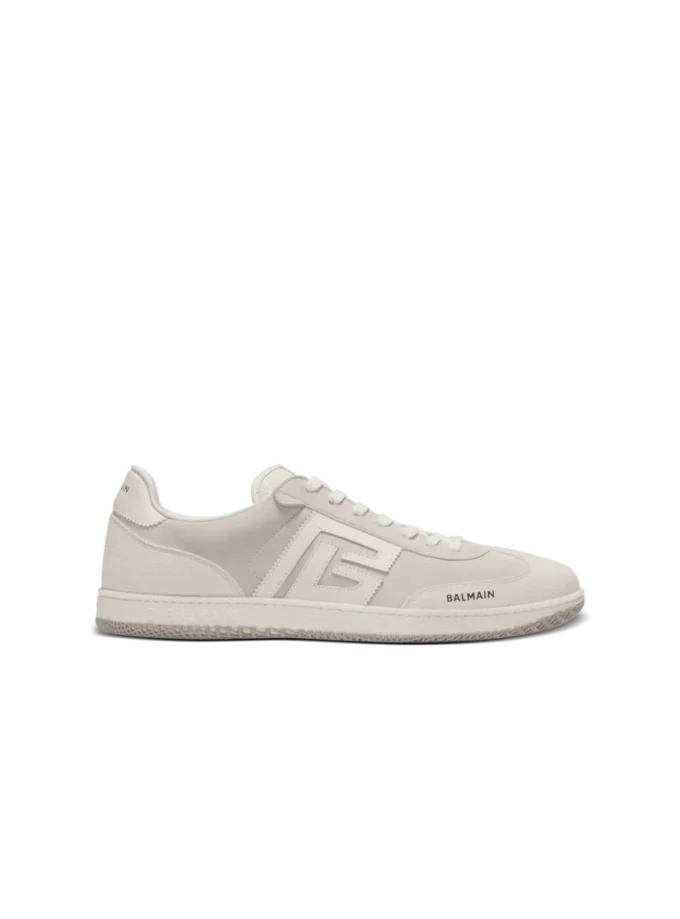 Balmain Swan suede and smooth leather trainers