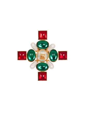 Baroque bead and crystal brooch Baroque bead and crystal brooch