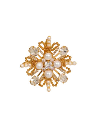 Brandebourg bead and crystal brooch Brandebourg bead and crystal brooch