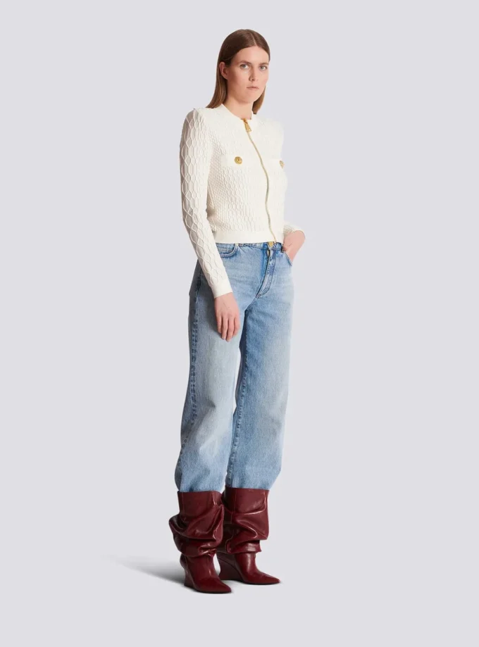 Crocodile knit jacket