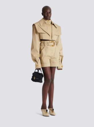 Cropped gabardine jacket