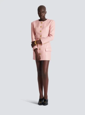 Cropped lambskin jacket
