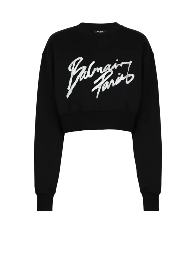 Cropped printed cotton sweatshirt Cropped printed cotton sweatshirt