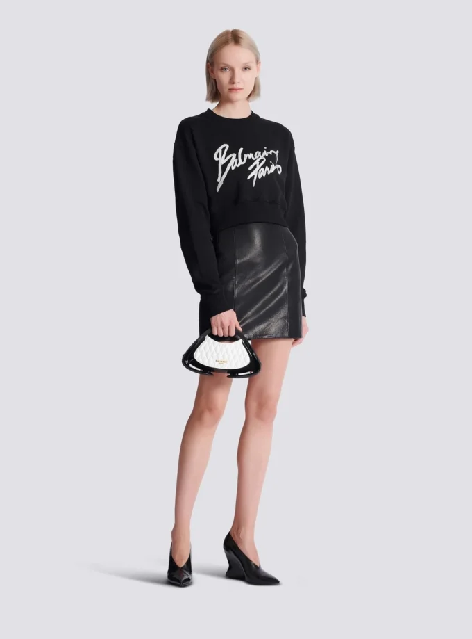 Cropped printed cotton sweatshirt Cropped printed cotton sweatshirt
