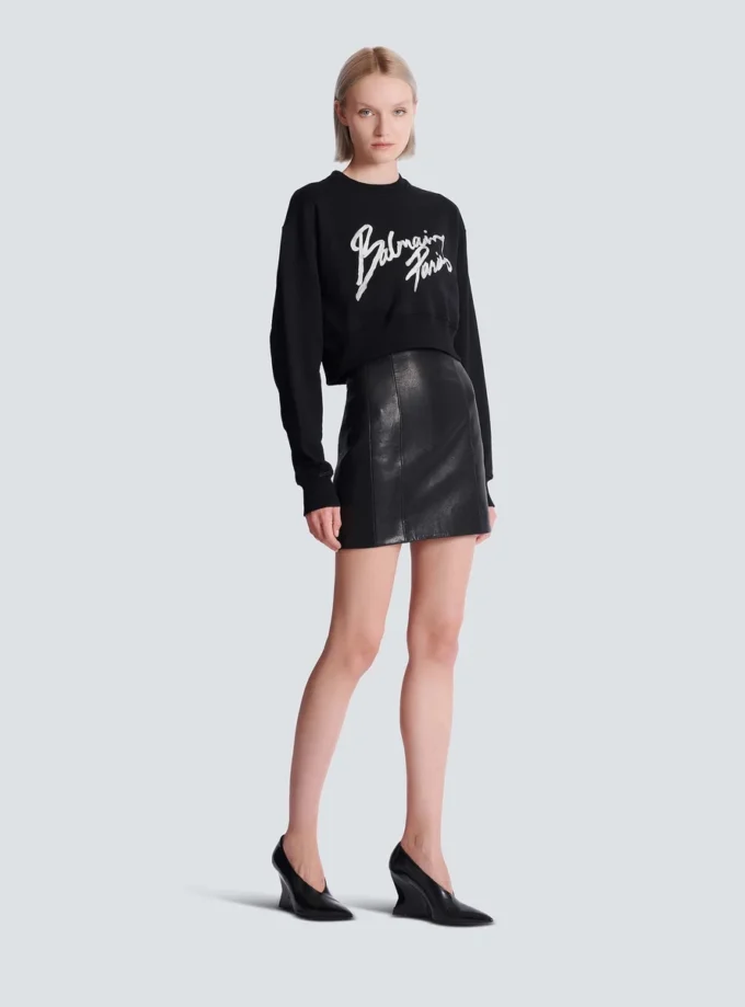 Cropped printed cotton sweatshirt Cropped printed cotton sweatshirt