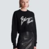 Cropped printed cotton sweatshirt Cropped printed cotton sweatshirt
