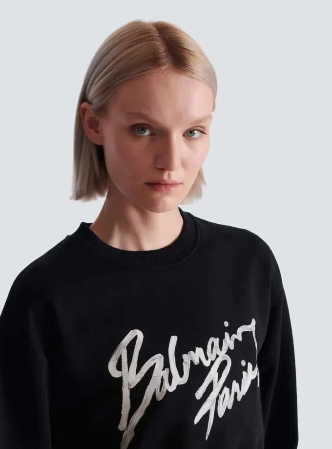 Cropped printed cotton sweatshirt Cropped printed cotton sweatshirt