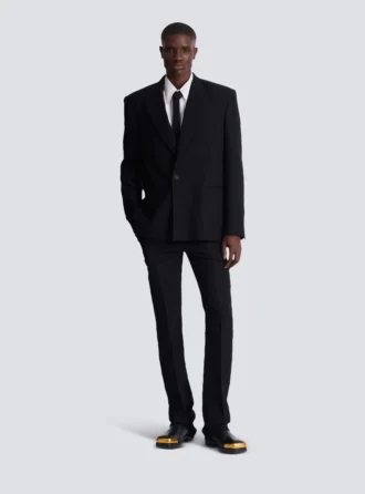 Darted grain de poudre trousers