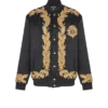 Embroidered cupro bomber jacket Embroidered cupro bomber jacket