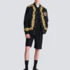 Embroidered cupro bomber jacket Embroidered cupro bomber jacket