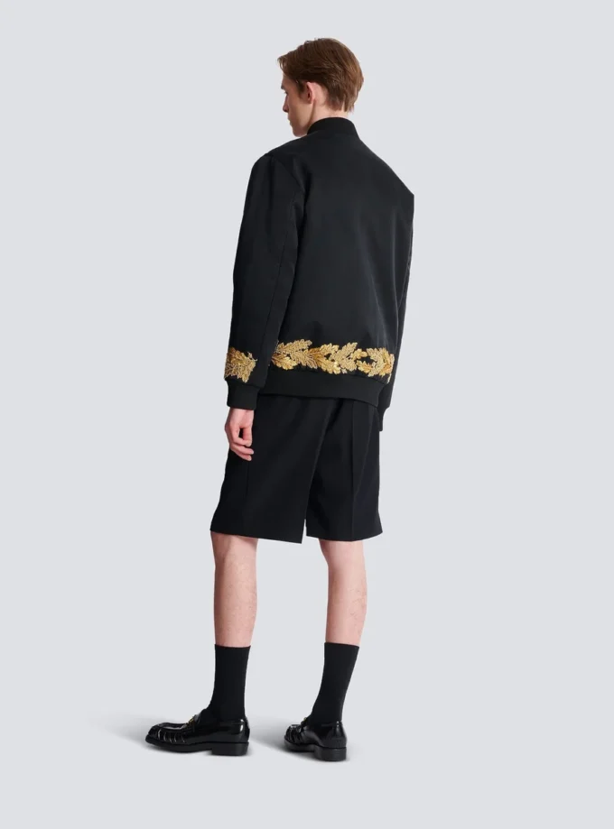 Embroidered cupro bomber jacket Embroidered cupro bomber jacket