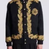 Embroidered cupro bomber jacket Embroidered cupro bomber jacket