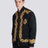 Embroidered cupro bomber jacket Embroidered cupro bomber jacket