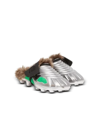 Half Time faux fur-lined mules with technical fabrics