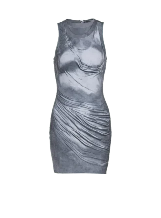 Halterneck draped trompe-l’œil strass dress Halterneck draped trompe-l’œil strass dress