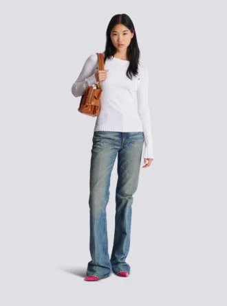 Knit top with buttons