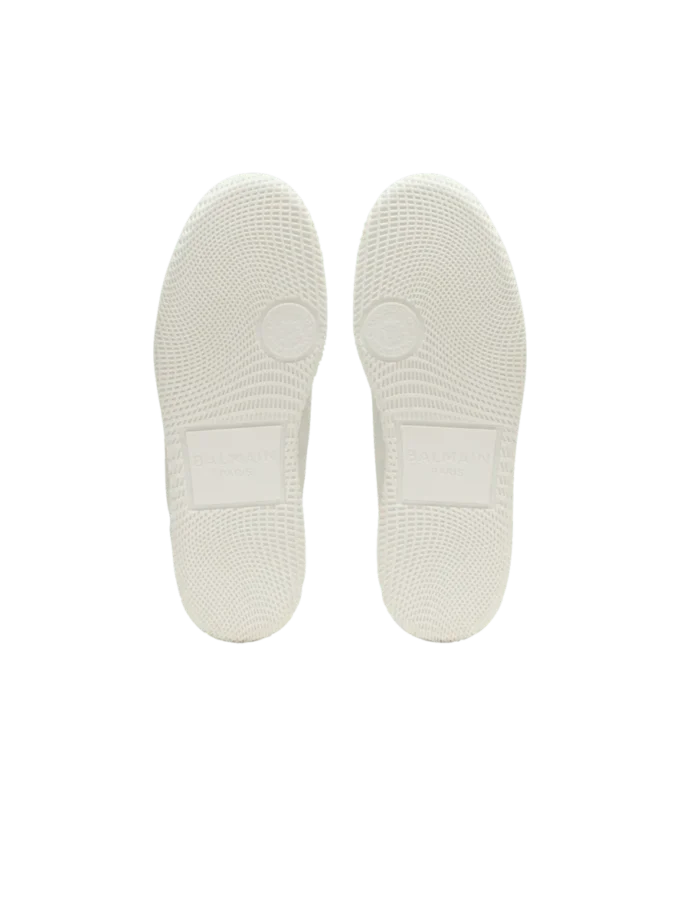Leather Balmain Swan Mid-Top lace-up trainers