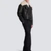 Leather jacket with shearling collar Leather jacket with shearling collar