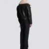 Leather jacket with shearling collar Leather jacket with shearling collar