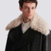 Leather jacket with shearling collar Leather jacket with shearling collar