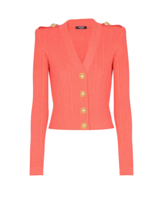Long-sleeved cable-knit cardigan