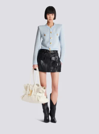 Long-sleeved textured knit cardigan Long-sleeved textured knit cardigan