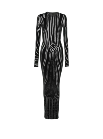 Long zebra-print velvet dress Long zebra-print velvet dress