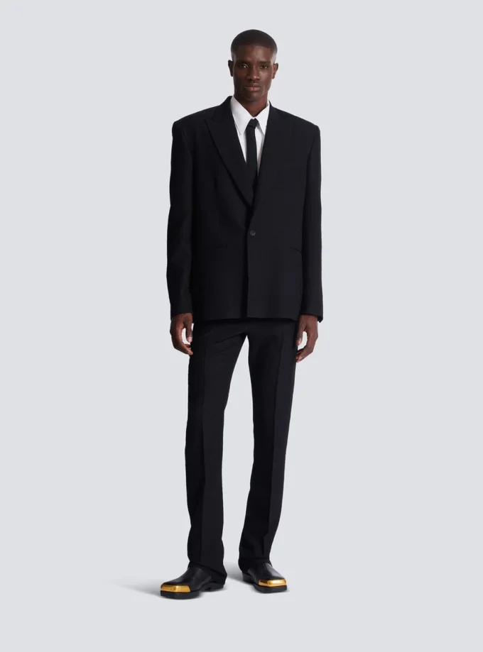 Monogram grain de poudre 1-button jacket