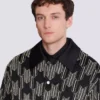 Satin bomber jacket with crystal embroidery