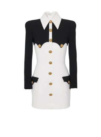 Short buttoned crepe dress Short buttoned crepe dress