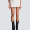 Short cotton canvas skirt