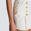 Short cotton canvas skirt