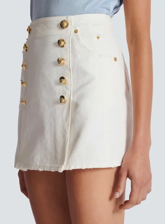Short cotton canvas skirt