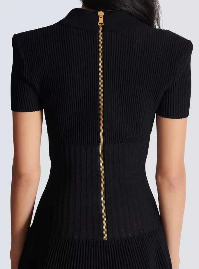 Short flared knit dress