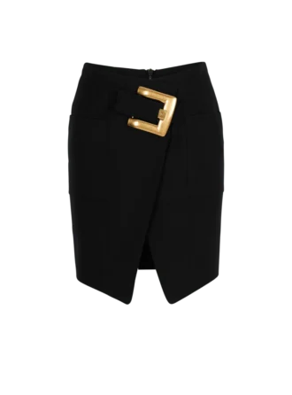 Short grain de poudre skirt with belt Short grain de poudre skirt with belt