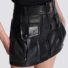 Short lambskin skirt