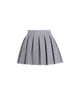 Short pleated cotton knit skirt Short pleated cotton knit skirt