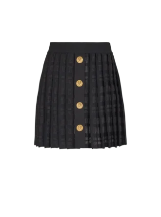 Short pleated skirt in plaid knit Short pleated skirt in plaid knit